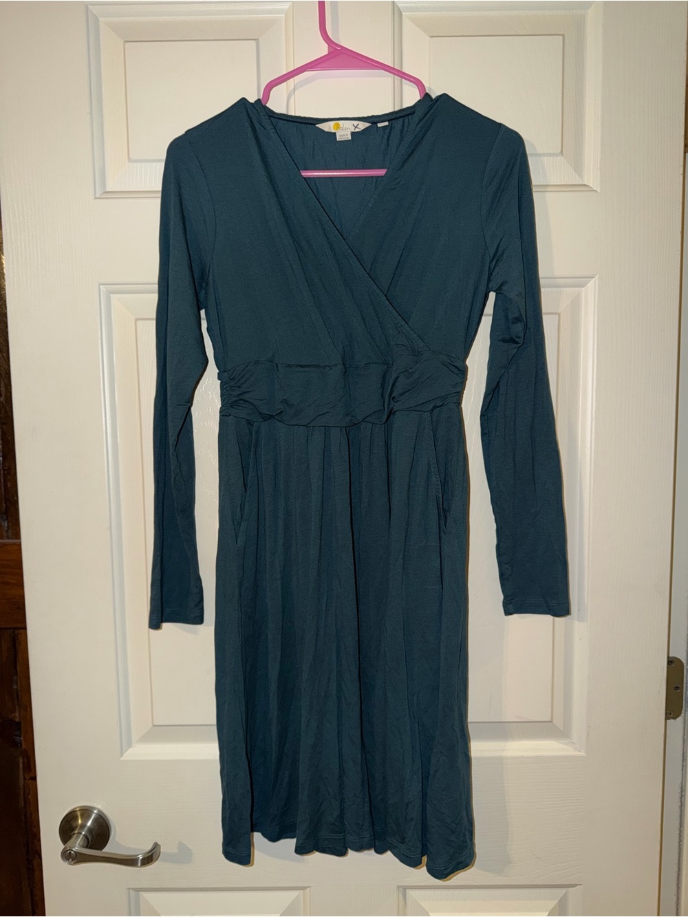 Boden Women's Teal Long Sleeve Dress - size 2P